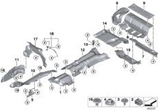 Теплоизоляция для BMW G31 540iX B58 (схема запасных частей)