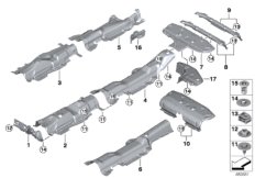 Теплоизоляция для BMW F46 216d B37 (схема запасных частей)