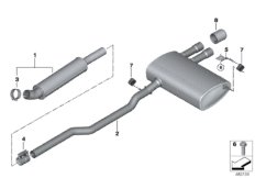 Система выпуска ОГ Зд для MINI F57 Cooper S B48C (схема запасных частей)