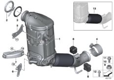 Катализатор/сажевый фильтр для BMW F45N 216d B37B (схема запасных частей)