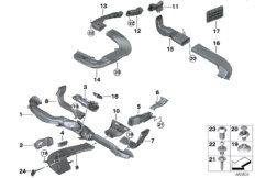 Вентиляционный канал для BMW G12 740Li B58 (схема запасных частей)