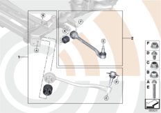 Ремкомплекты рычагов и растяжек для BMW F26 X4 30dX N57N (схема запасных частей)