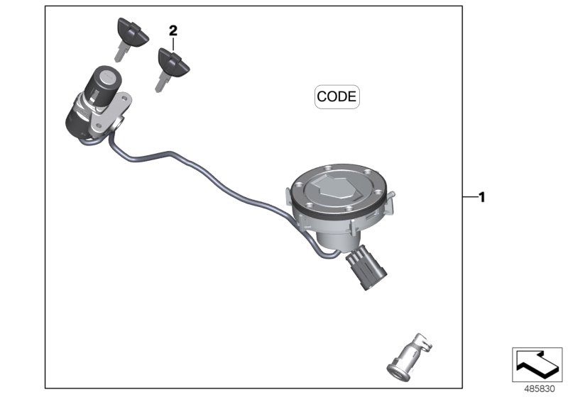Одновременное запирание, механическ. для MOTO K02 G 310 GS (0G02, 0G12) 0 (схема запчастей)