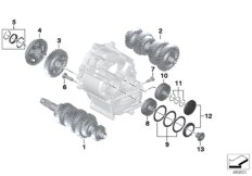 Детали коробки передач для MOTO K48 K 1600 GT 17 (0F01, 0F11) 0 (схема запасных частей)