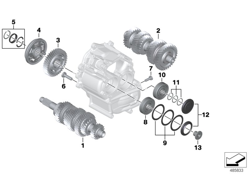 Детали коробки передач для BMW K48 K 1600 GTL 17 (0F02, 0F12) 0 (схема запчастей)