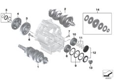 Детали коробки передач для MOTO K48 K 1600 GT 17 (0F01, 0F11) 0 (схема запасных частей)