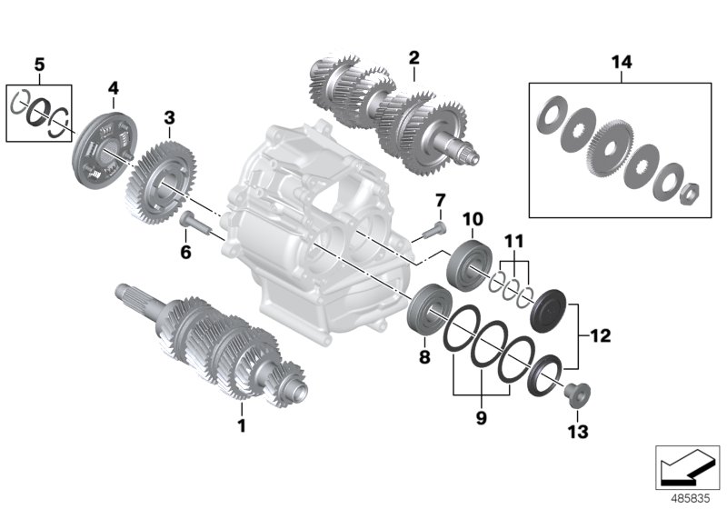Детали коробки передач для BMW K61 K 1600 Bagger (0F51, 0F53) 0 (схема запчастей)