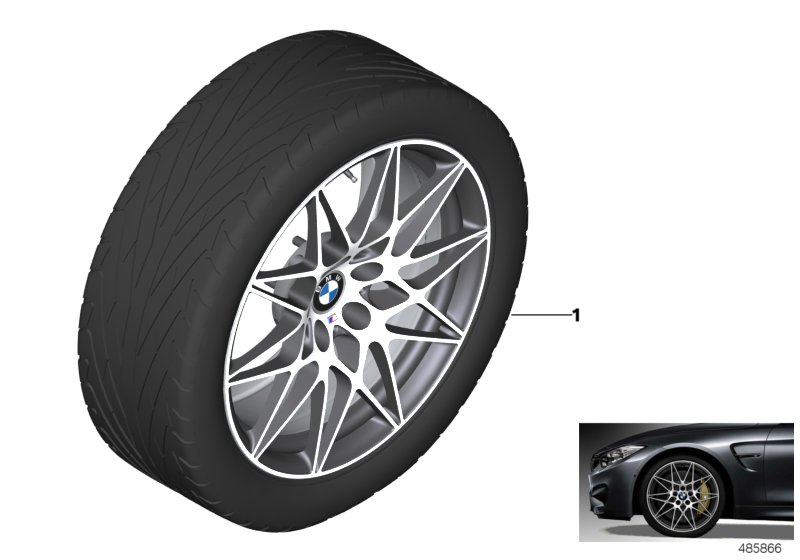 BMW LM колесо звездообр.спицы 666M - 20" для BMW F80 M3 S55 (схема запчастей)