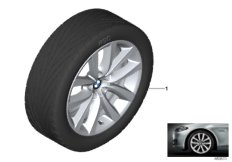 Л/c диск BMW с V-обр.спиц.диз.331 - 19'' для BMW F11 530d N57 (схема запасных частей)