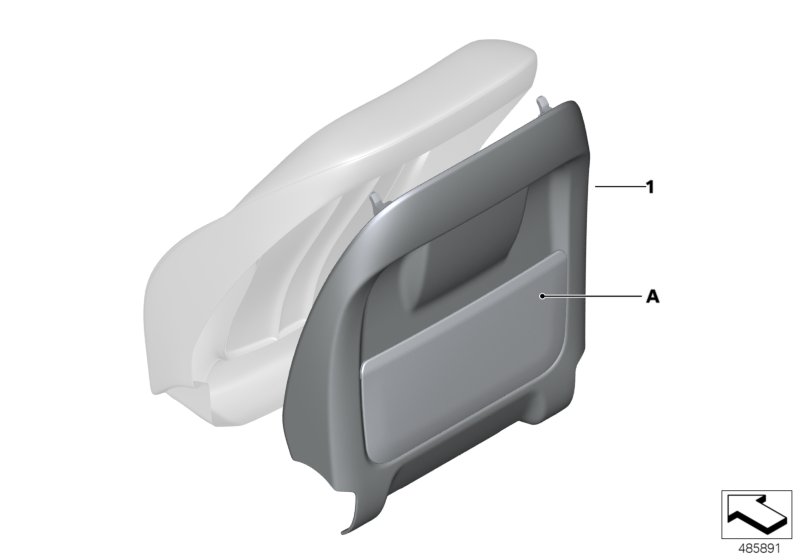 Инд.задняя панель сиденья кожа для BMW G30 M550iX N63R (схема запчастей)