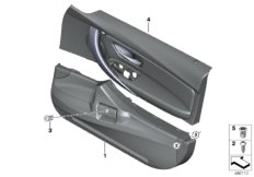Ящик для оружия и обшивка двери для BMW F30N 340i B58 (схема запасных частей)