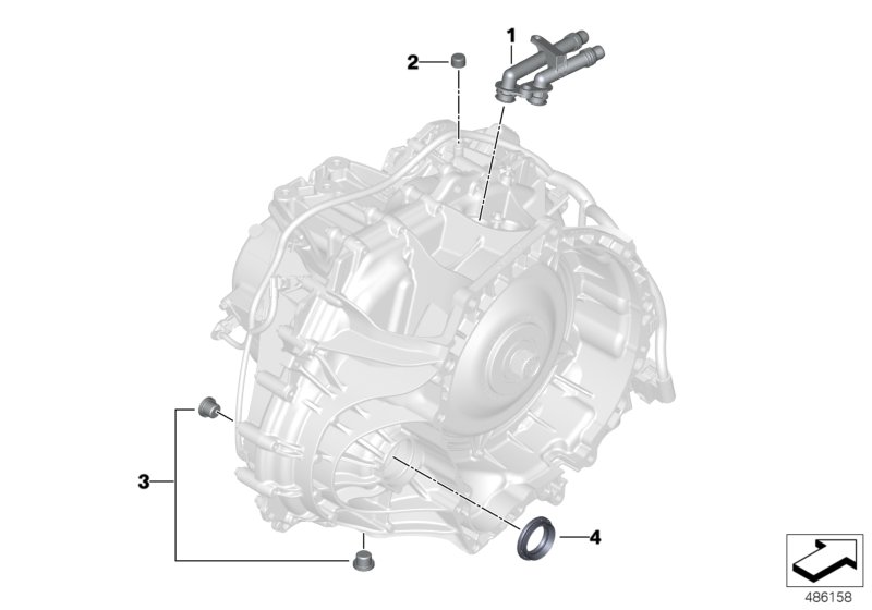 Отд.детали коробки передач 7DCT300 для BMW F45N 218i B38C (схема запчастей)