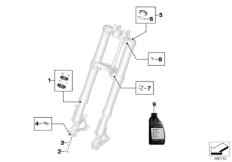 Сервисное обслуживание телескопич.вилка для BMW K73 F 800 R 15 (0B04, 0B14) 0 (схема запасных частей)