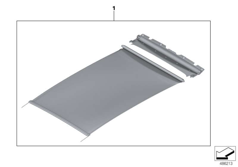 Шторка панорамной стеклянной крыши для BMW G01 X3 20i 1.6 B48 (схема запчастей)