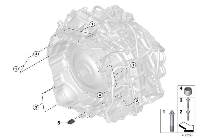 Крепление / подвеска 7DCT300 для BMW F48 X1 18i B38C (схема запчастей)