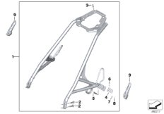 Рама сиденья пассажира для BMW K32 R nineT Racer (0J21, 0J23) 0 (схема запасных частей)