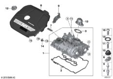 Крышка головки блока цилиндров/доп.эл. для BMW F48N X1 18i B38C (схема запасных частей)