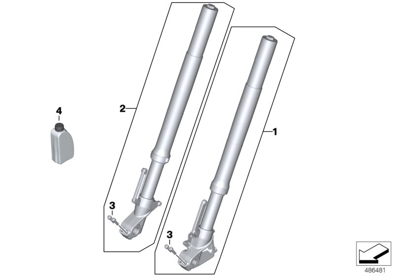 Стержень вилки для BMW K02 G 310 GS (0G02, 0G12) 0 (схема запчастей)