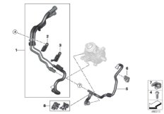 Топливопроводы/элементы крепления для BMW F46N 218d B47B (схема запасных частей)