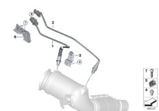 Лямбда-зонд/дополнительные элементы для BMW F54 Cooper B38C (схема запасных частей)