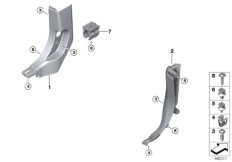 Боковая обшивка пространства для ног для BMW G01 X3 30dX (TX75) B57 (схема запасных частей)