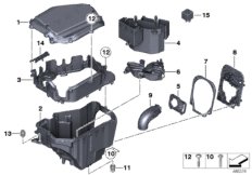 Отсек ЭБУ для BMW E89 Z4 30i N52N (схема запасных частей)