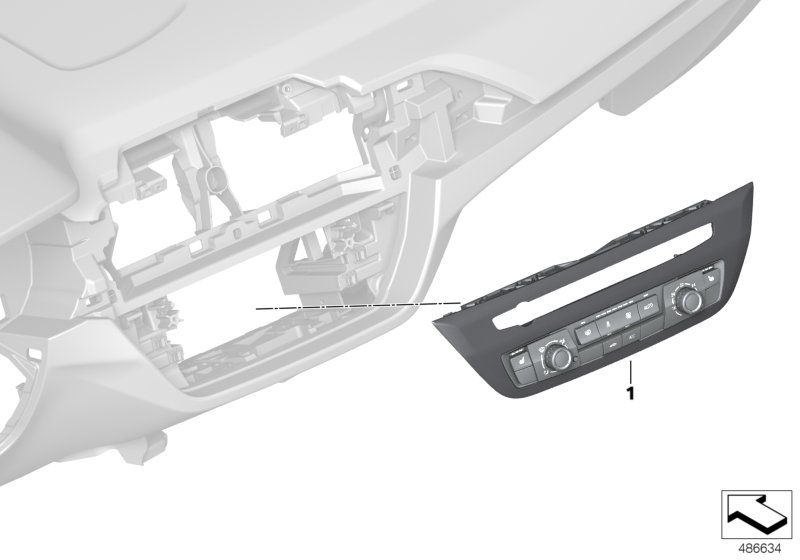 Панель управления кондиционером для BMW G01 X3 M40dX (TX91) B57 (схема запчастей)