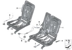Каркас подушки заднего сиденья для BMW F48 X1 25dX B47 (схема запасных частей)