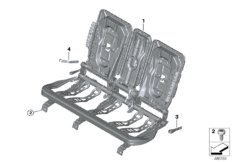Каркас подушки базового сиденья Зд для BMW F39 X2 20dX B47D (схема запасных частей)