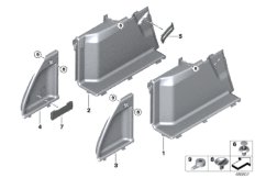 Обшивка багажного отделения Л для BMW G31 M550dX B57S (схема запасных частей)