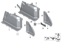 Обшивка багажного отделения П для BMW G31 540iX B58 (схема запасных частей)