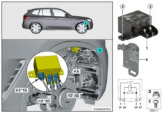 Реле эл.вентил.двигателя 850 Вт K5 для BMW G01 X3 30dX (TX75) B57 (схема запасных частей)
