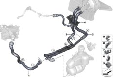 Шланги охлаждающей жидкости для BMW F48N X1 25iX B46D (схема запасных частей)