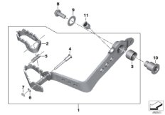 Педаль тормоза, регулируемая для MOTO K82 F 850 GS Adve. (0K01, 0K03) 0 (схема запасных частей)