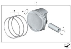 Поршень с кольцами и пальцем для MOTO K08 C 400 GT (0C06, 0C16) 0 (схема запасных частей)