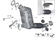 Катализатор/сажевый фильтр для BMW F45 214d B37 (схема запасных частей)