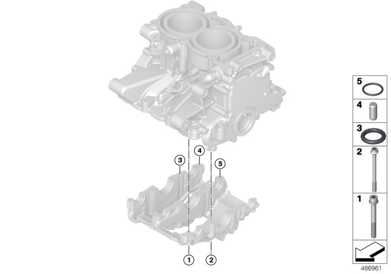 Блок цилиндров/дополнительные элементы для BMW I01 i3 60Ah Rex IB1 (схема запчастей)