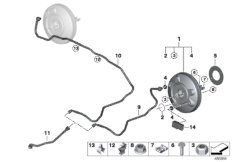 Усилитель тормозов для BMW F39 X2 20i B42 (схема запасных частей)
