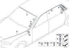Наружные накладки / декоративные решетки для BMW RR12 Phantom EWB N74L (схема запасных частей)