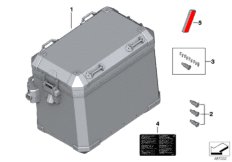Алюминиевый чемодан для BMW K51 R 1250 GS Adv. (0J51, 0J53) 0 (схема запасных частей)
