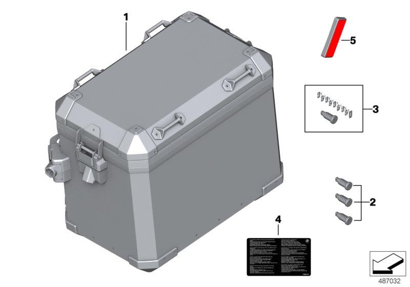 Алюминиевый чемодан для BMW K82 F 850 GS Adve. (0K01, 0K03) 0 (схема запчастей)