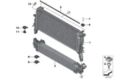 Крепеж радиатора охлаждающей жидкости для BMW F48 X1 20d B47 (схема запасных частей)