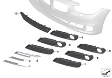 Облицовка, декор.элементы Пд для BMW F07N 530dX N57N (схема запасных частей)