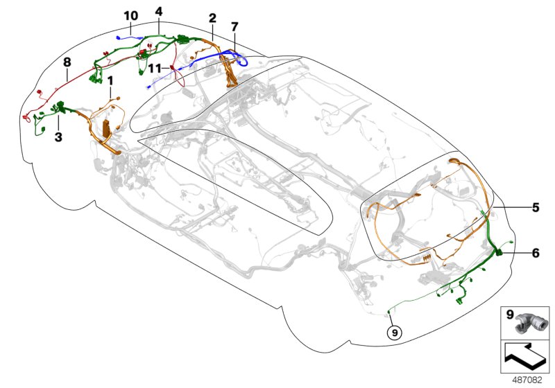 Ремонтный провод основн.жгута проводов для BMW F48N X1 18i B38C (схема запчастей)