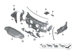 Звукоизоляция Пд для BMW M13 Zinoro 60H/100H B38X (схема запасных частей)