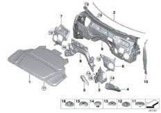Звукоизоляция Пд для BMW G21 330i B48D (схема запасных частей)