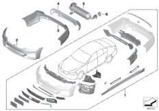 Дооснащение аэродинам.комплектом M для BMW G30 520dX B47 (схема запасных частей)