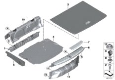 Облицовка пола багажного отделения для BMW F39 X2 20iX B46D (схема запасных частей)