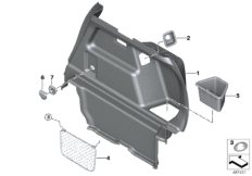 Обшивка багажного отделения П для BMW F39 X2 16d B37B (схема запасных частей)