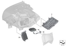 Электронные детали светодиодной фары для BMW I01N i3 94Ah Rex XB4 (схема запасных частей)